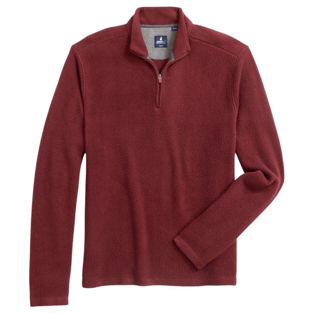 NWT Johnnie-O Men's Dion Sherpa Quarter Zip Fleece Pullover Pinot Red Large
